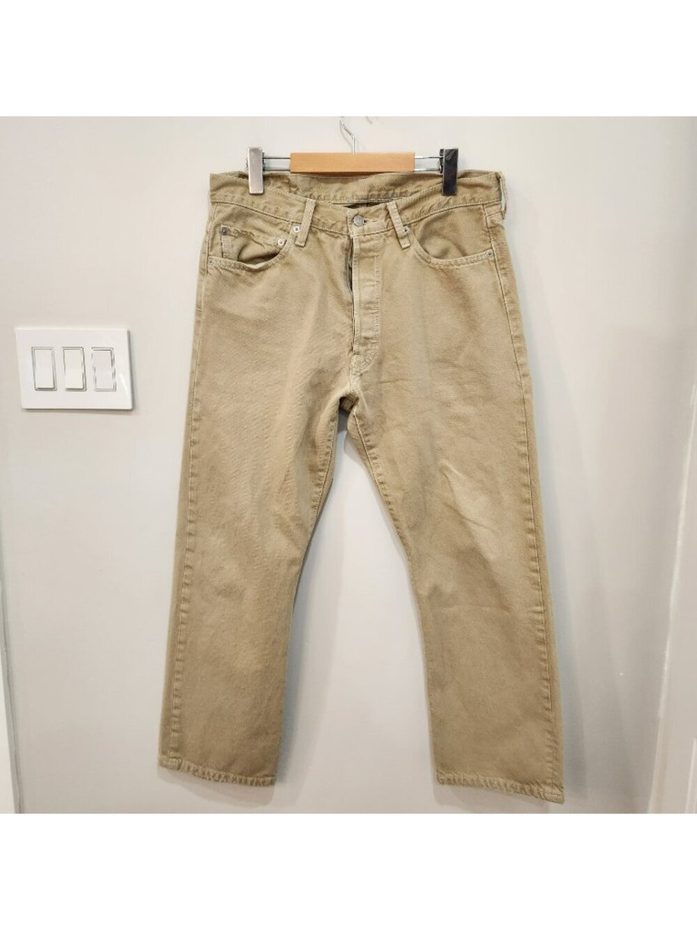 Vintage 501xx Jeans Mens 34x29 Brown Tan Straight Leg 2007 Y2K Button Fly